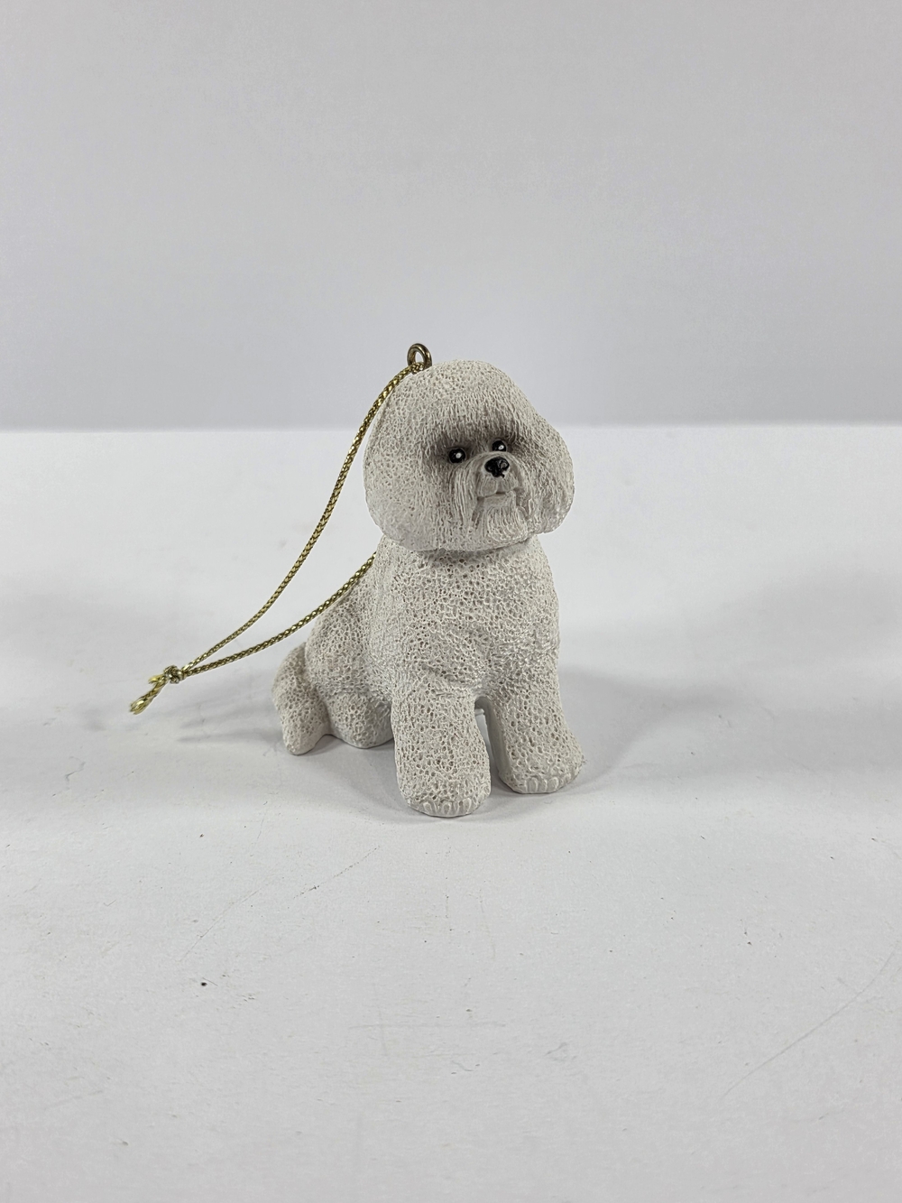 Resin Bichon Frise Dog Figurine Christmas Ornament
